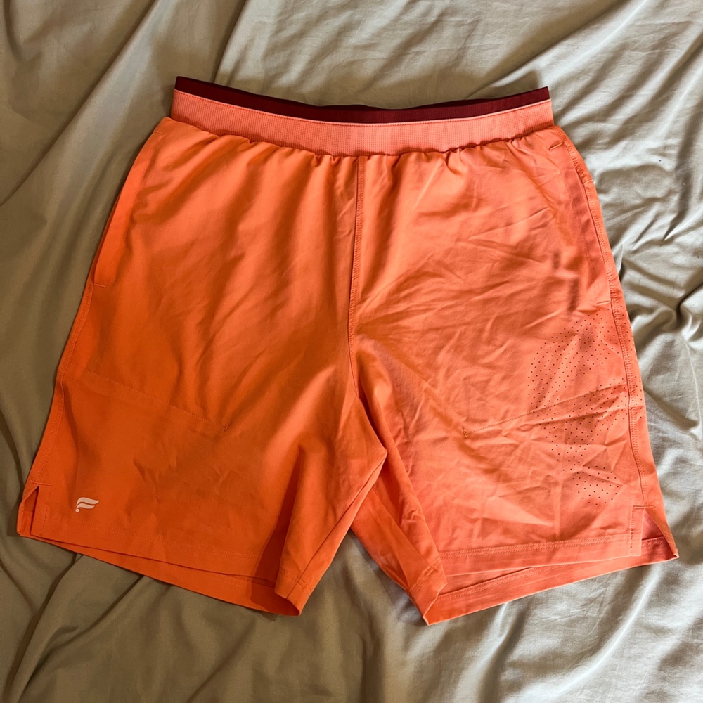 Fabletics Vibrant Orange and Red Shorts